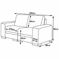 Sofá 4 Lugares 280cm Milano Couro Marrom Fosco Gran Belo - 2