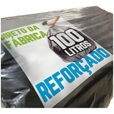 Saco para Lixo Preto Reforçado 100L 90CM X 100CM com 100 Unidades Higipack