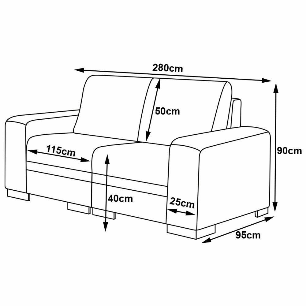 Sofá 4 Lugares 280cm Milano Couro Conhaque - 5