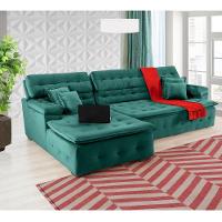 Sofá Orlando 2.40x1.70m Com Chaise, Retrátil E Reclinável - Verde - 5