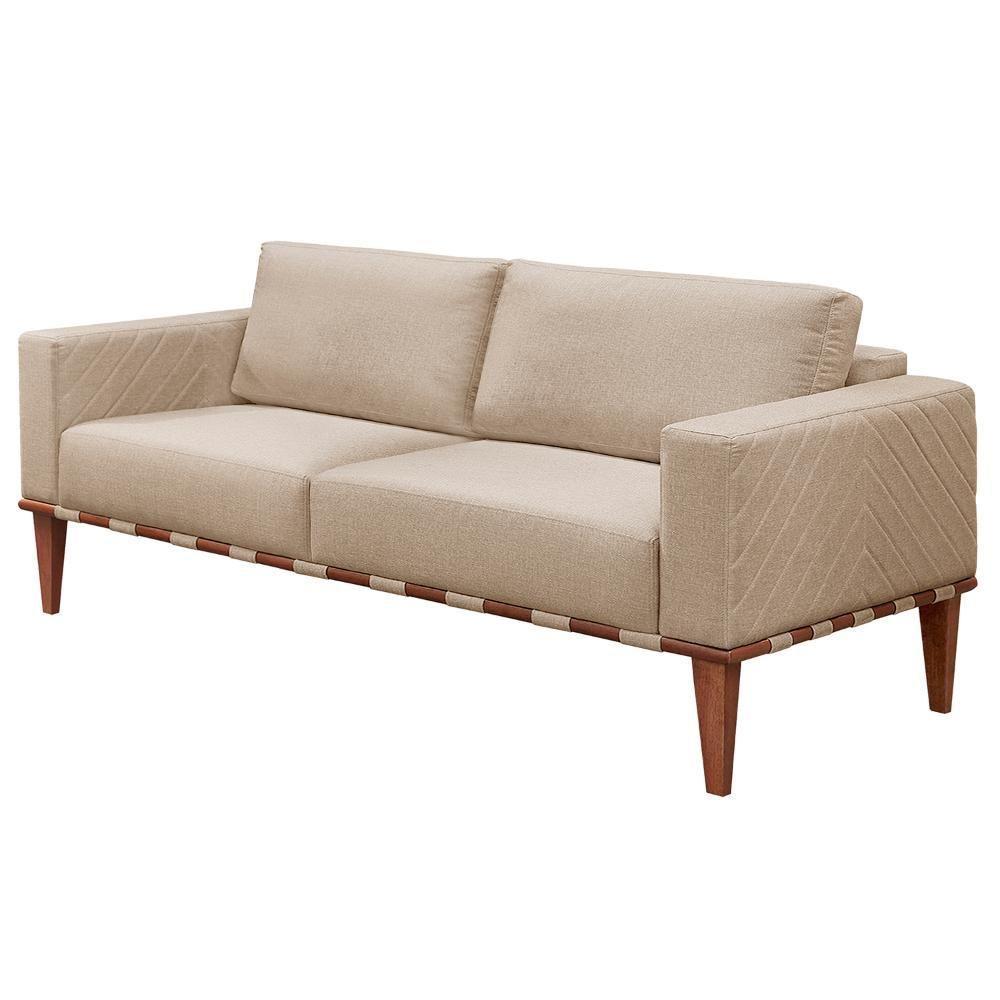 Sofá Namoradeira Bella Luxo Castellar Móbile Linho Bege Claro Linho Bege Claro - 1