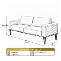 Sofá Namoradeira Bella Luxo Castellar Móbile Linho Bege Claro Linho Bege Claro - 3