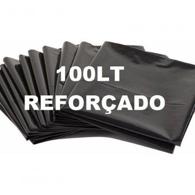 Saco para Lixo Reforçado Preto 100L Pacote com 100 Unidades para Até 25KG Higipack
