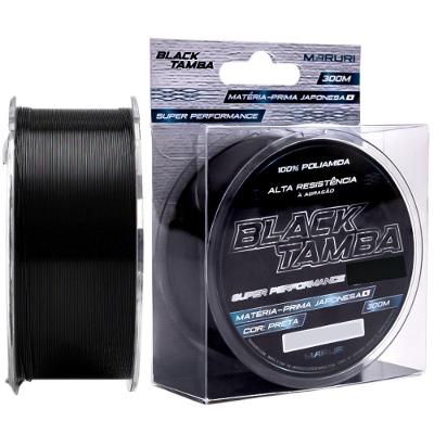 Linha de Pesca Monofilamento Black Tamba 0,46MM 300M Resistência 42LB Preta Maruri Fishing