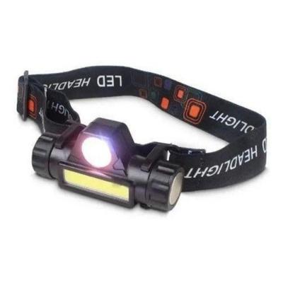 Lanterna de Cabeça High Power Head Lamp com 1 LED e Sinalizador, Ângulo de Iluminação 90 Graus Preto