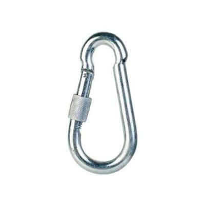 Mosquetão com Trava Roscada 7x70 Carga 180 KGF Galvanizado Prata Carbostorm