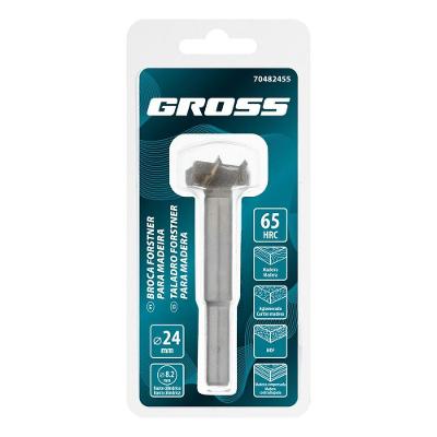 Broca Fresa Forstner para Madeira 24mm Haste Cilíndrica Azul para Marcenaria Profissional Gross