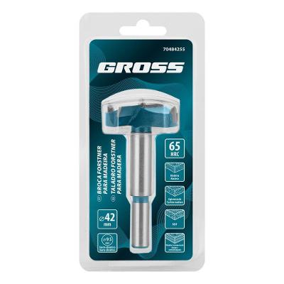 Broca Forstner para Madeira 42mm Aço 45 Vk8 Azul Gross para Marcenaria e Móveis