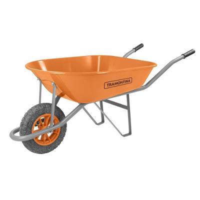 Carrinho de Mão com Caçamba Extrafunda Metálica 80L Laranja Tramontina