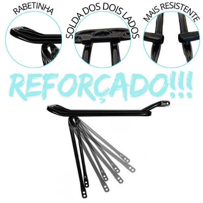 Bagageiro Traseiro para Bicicleta Bagageiro Tubular de Bike Aro 26 24 20 Carga 40 kg Dobrável Preto