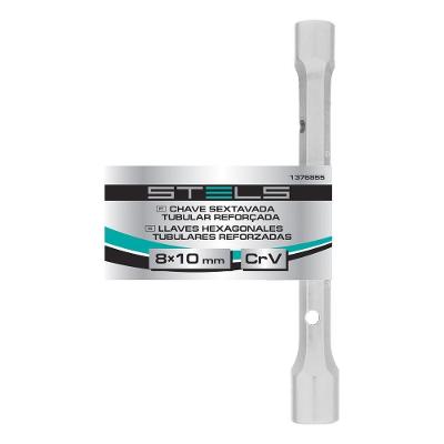 Chave Sextavada Tubular 8-10mm 1376855 Reforçada em Aço Cromo Vanádio Azul Stels