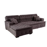 Sofá Orlando 2.40x2.10m Com Chaise, Retrátil E Reclinável - Marrom - 5