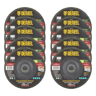 Disco de Desbaste Tipo Flap 7407455 180 X 22,2mm P60 Amarelo Denzel para Esmerilhadeira Angular