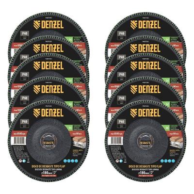 Disco de Desbaste Tipo Flap 7407355 Grão 40 180x22,2mm para Metal Amarelo Denzel