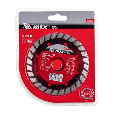 Disco de Corte Turbo Diamantado 110x20mm para Trabalho Seco Vermelho Mtx