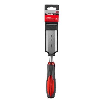 Formão Chanfrado 1-2'' 38mm 245259 com Cabo Emborrachado Vermelho em Aço Cromo-Vanádio MTX