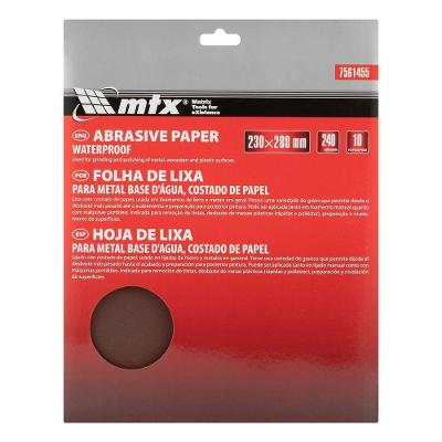 Folha de Lixa para Metal P240 230x280mm 10 Unidades 7561455 Vermelho Mtx