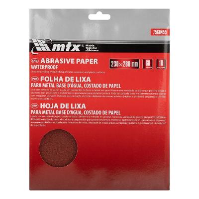 Folha de Lixa para Metal Grão 60 230x280mm Kit 10 Peças Vermelho Mtx