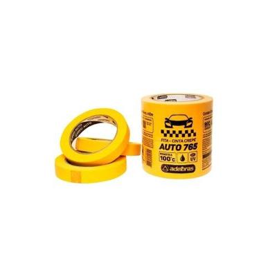 Fita Crepe Automotiva 765 para Mascaramento com Proteção UV Amarelo Adelbras