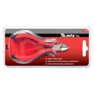 Mini Alicate de Corte Diagonal Niquelado 130mm 5'' para Fios Vermelho MTX