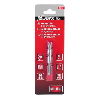 Macho Manual Aço Rápido M5 X 0,8mm 766739 para Rosca Interna em Aço Até 900 N-mm2 Vermelho MTX