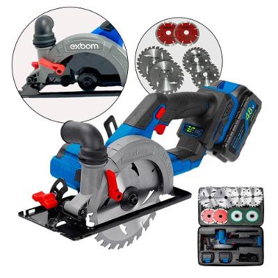 Serra Circular Portátil Brushless 6 Polegadas 48V 1200W com Lâminas Inclusas Exbom