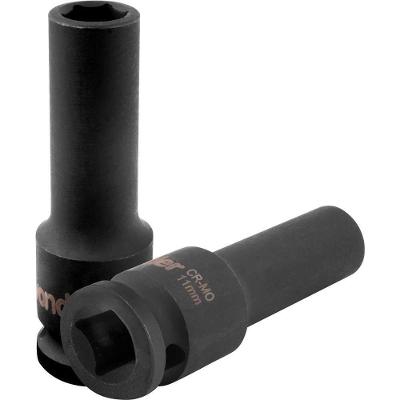 Soquete Sextavado Longo de Impacto 11mm Encaixe 1-2 em Aço Cromo Molibdênio Vonder