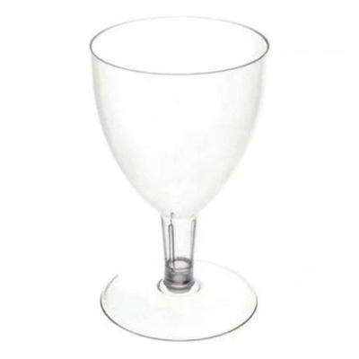 Taça para Vinho Descartável Plástico Acrílico 170ML 120 Unidades Transparente Higipack