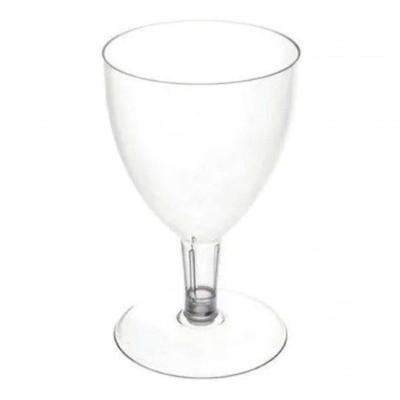 Taça de Vinho Acrílica em Plástico Acrílico 170ML Pacote com 5 Unidades Transparente Higipack