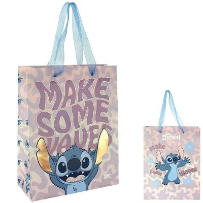 Sacola para Presente Disney Stitch Tamanho m 24,5x19x8,2CM 1 Unidade Azul DAC