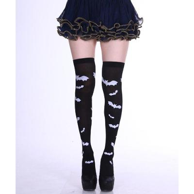 Meia Calça 7-8 Cosplay Halloween Morcego 90% Nylon e 10% Spandex Tamanho Único 1 Par Preto OEM