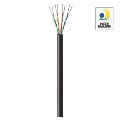 Cabo de Rede Cat5e FK500C CMX 305M 100% Cobre Eletrolítico PVC anti-chama Preto Fortrek