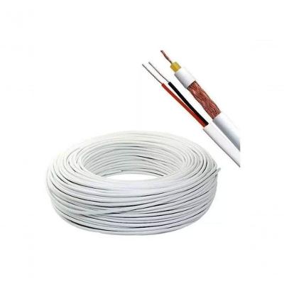 Cabo Coaxial Rf 0,4-2,5 + 2X26 AWG Mono 100M para Sinal RF 100M Branco Megatron