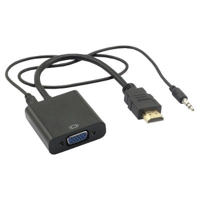 Cabo Conversor HDMI para VGA 1.2.105 com Áudio, Suporte 1080P, Preto Grupo MXT