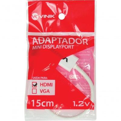 Adaptador Mini Displayport para HDMI MDP-H15CM com Resolução FULL HD 1080P Branco Vinik