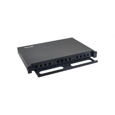 Caixa DIO para Rack 19" Ev-dio12 12fo para 12 Fibras Ópticas com Estrutura Robusta Preta Evus