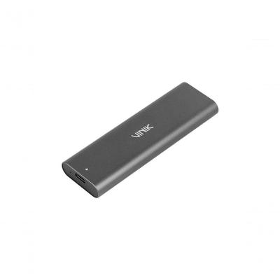 Case Externo para SSD M.2 CSM2C NVME e SATA Tipo C 3.1 Até 10GBPS Alumínio Prata Vinik