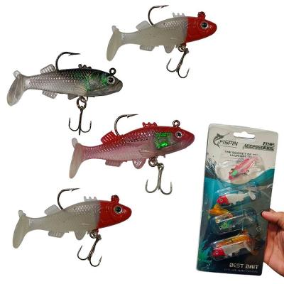 Isca Artificial Soft Shad Silicone Olho 3D Coral AB Mídia