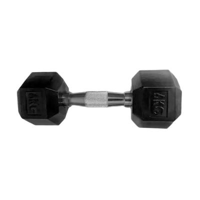 Halter Sextavado Injetado 6,0kg com Pegada Cromada em Ferro Fundido para Treino Anilhas Fitness