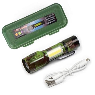 Lanterna Tática Recarregável Sabre 3 em 1 SOS com LED Zoom USB para Uso Diário Zoom