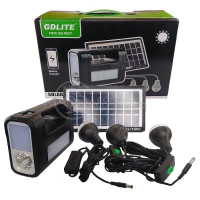 Kit Lanterna com Placa Solar Gdlite 4500MAH e Carregador Portátil Preto Smart Bracelet