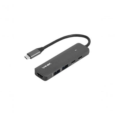 Hub Usb Type C Hv51c 5 em 1 com 2 Usb 3.0 Hdmi 4k 60hz e Type C Pd 100w Vinik