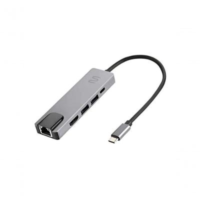 Hub USB Tipo-C AC447 5 em 1 com HDMI 4K e RJ45 Ethernet Prata Multilaser