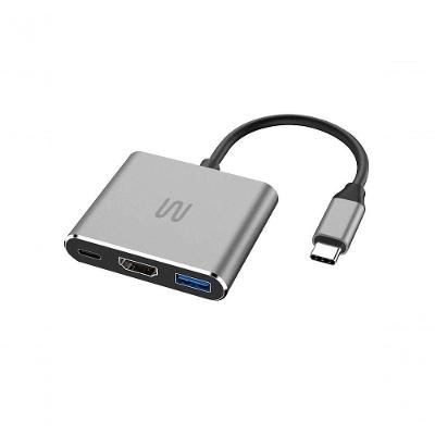 Hub USB Tipo-C AC446 3 em 1 com HDMI, USB 3.0 e Power Delivery 100W Multi
