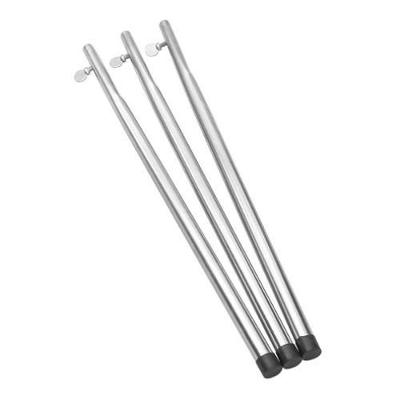 Pezinho para Fogareiro 60cm Conjunto 4 Peças em Zinco Resistente Prata Papaléguas