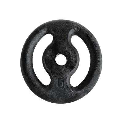 Peso de Musculação Ferro Fundido Pintado 5kg com Alça Preto Anilhas Fitness
