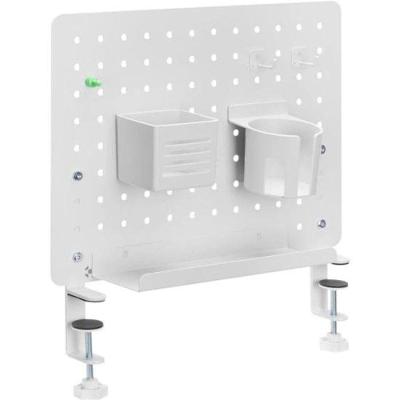 Painel Organizador Grid Space Office com Pegboard e Kit de Acessórios Branco Fortrek