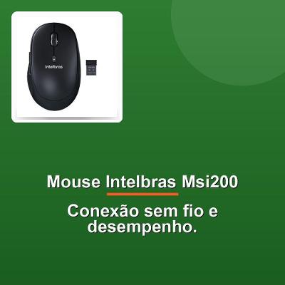 Mouse sem Fio Msi200 com Interface USB 2.0 e Conectividade 2.4 Ghz Preto Intelbras