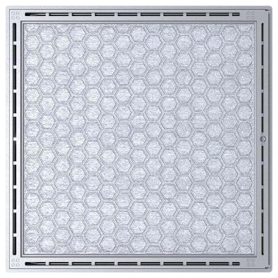 Tampa Casa De Máquinas Colmeia Sistema Gaveta Deslizante 95x95cm Alumínio Cinza