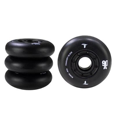 Rodas para Patins Slide 80MM 90A Freestyle Cubo Fechado Preta Jogo com 4 Unidades Traxart